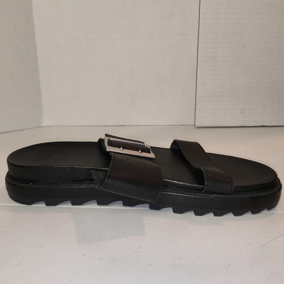 Sorel Women's Roaming Buckle Slide Black Leather Sz 9 - Picture 7 of 10